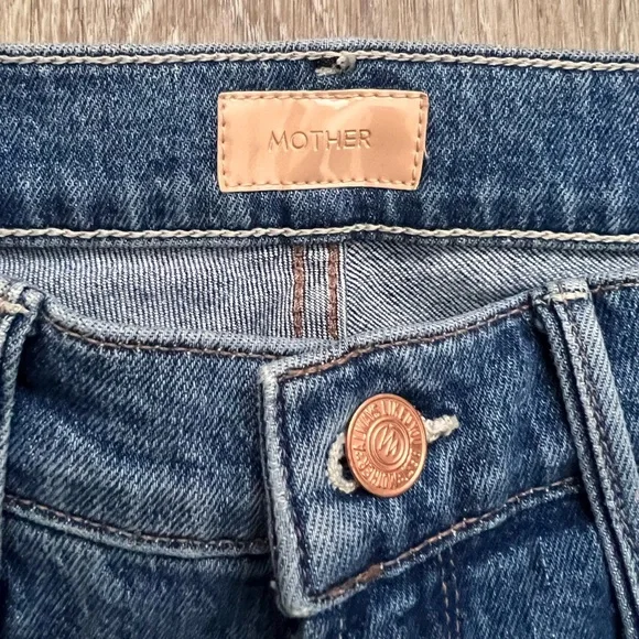 MOTHER Jeans THE MID RISE DAZZLER ANKLE: MOTHER DENIM CUT AND PASTE color way. - Picture 9 of 11